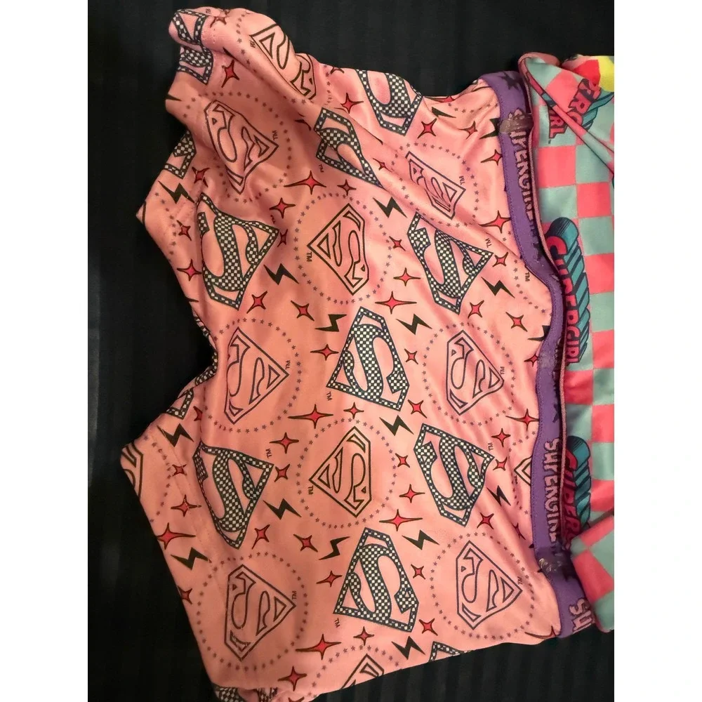 DC Comics Supergirl 4 Pack Girls Athletic Girlshorts Underwear Pink Blue Size 4